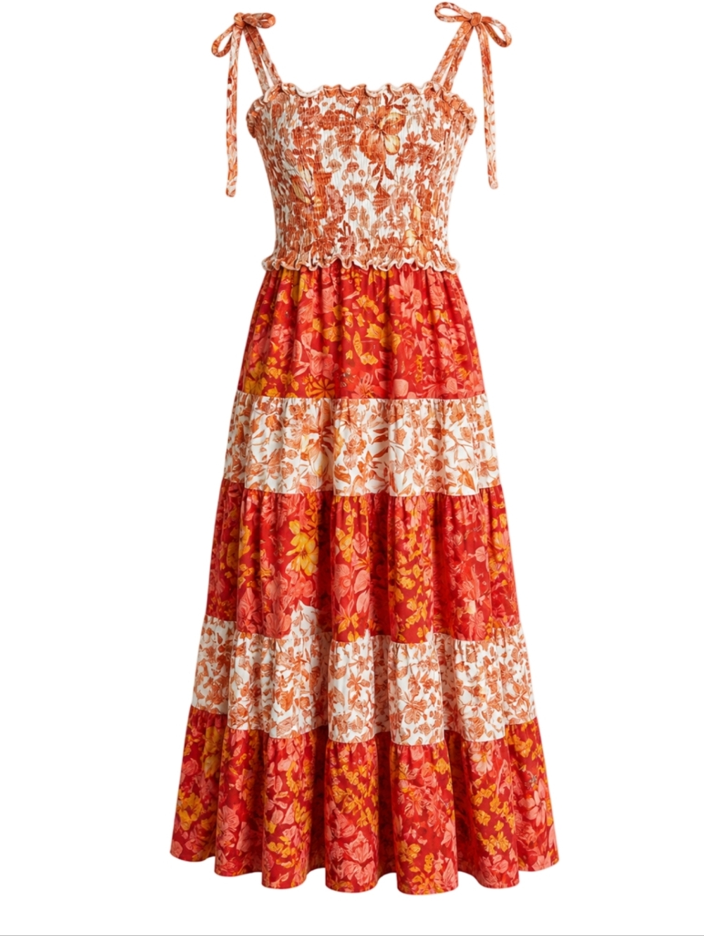 Abel the Label Lisbon Maple Smocked Tiered Maxi Dress XS - Picture 1 of 13